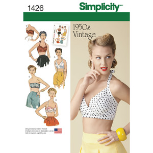 Women&#39;s Vintage 1950&#39;s Bra Tops Simplicity Sewing Pattern 1426