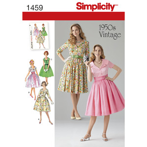 Women&#39;s and Petite 1950&#39;s Vintage Dress Simplicity Sewing Pattern 1459