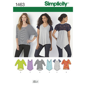 Women&#39;s Knit Tops Simplicity Sewing Pattern 1463