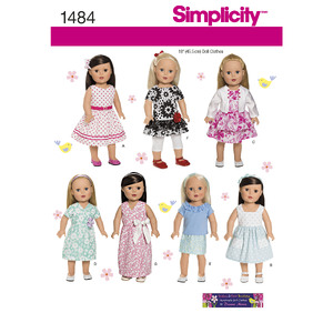 18&quot; Doll Clothes Simplicity Sewing Pattern 1484