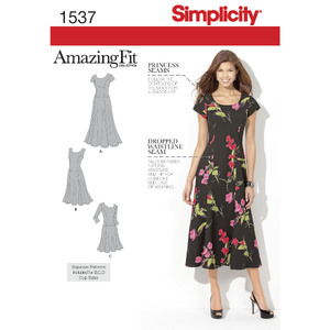 Women&#39;s and Plus Size Amazing Fit Dress Simplicity Sewing Pattern 1537