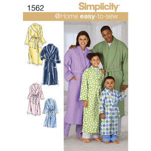Child&#39;s, Teens&#39; and Adults&#39; Robe and Belt Simplicity Sewing Pattern 1562