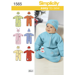 Babies&#39; Bunting, Romper and Hats Simplicity Sewing Pattern 1565