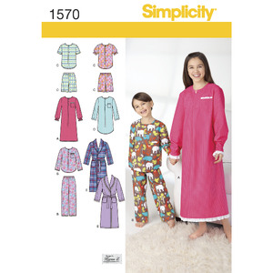 Child&#39;s, Girls&#39;, and Boys&#39; Loungewear Simplicity Sewing Pattern 1570