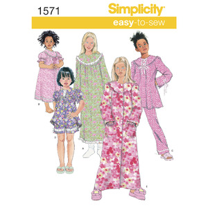 Child&#39;s and Girl&#39;s Loungewear Separates Simplicity Sewing Pattern 1571