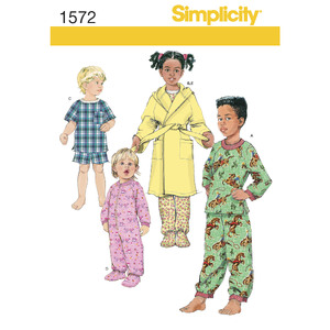 Toddlers&#39; and Child&#39;s Sleepwear and Robe Simplicity Sewing Pattern 1572