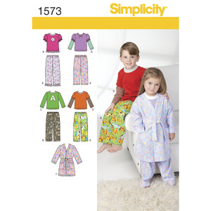 Toddlers&#39; and Child&#39;s Loungewear Simplicity Sewing Pattern 1573