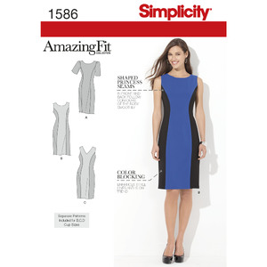 Women&#39;s and Plus Size Amazing Fit Dress Simplicity Sewing Pattern 1586