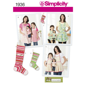 Child&#39;s &amp; Women&#39;s Aprons Simplicity Sewing Pattern 1936