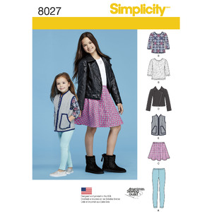 Child&#39;s and Girls&#39; Sportswear Pattern Simplicity Sewing Pattern 8027