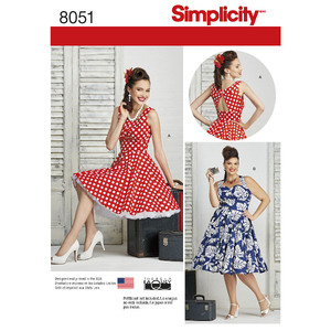 Women&#39;s and Plus Size Dresses Simplicity Sewing Pattern 8051