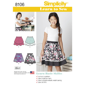 Learn To Sew Skirts for Girls and Girls Plus Simplicity Sewing Pattern 8106