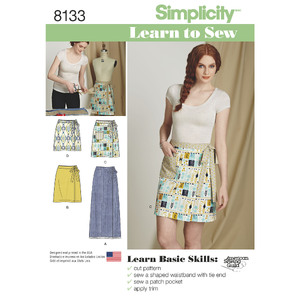 Simplicity Pattern 8133 Women&#39;s Learn to Sew Wrap Skirts Simplicity Sewing Pattern 8133