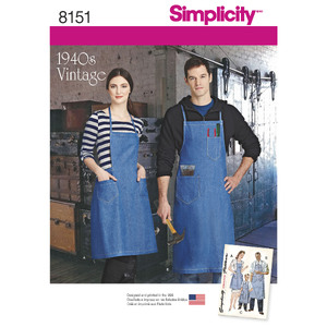 Simplicity Pattern 8151 Vintage Aprons for Boys, Girls, Women&#39;s and Men Simplicity Sewing Pattern 8151