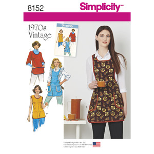 Simplicity Pattern 8152 Women&#39;s Vintage 1970&#39;s Aprons Simplicity Sewing Pattern 8152