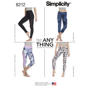 Simplicity Pattern 8212 Women&#39;s Knit Leggings Simplicity Sewing Pattern 8212