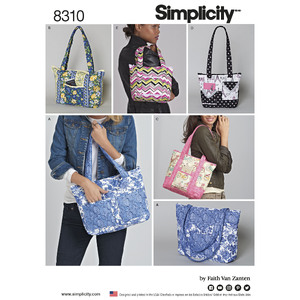 Simplicity Pattern 8310 Quilted Bags in Three Sizes Simplicity Sewing Pattern 8310