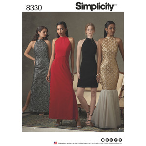Simplicity Pattern 8330 Women&#39;s Dress with Skirt and Back Variations Simplicity Sewing Pattern 8330