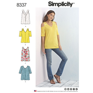 Simplicity Pattern 8337 Women&#39;s Knit Tops with Bodice and Sleeve Variations Simplicity Sewing Pattern 8337