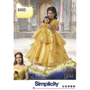 Simplicity Pattern 8405 Disney Beauty and the Beast Costume for Child and 18&quot; Doll Simplicity Sewing Pattern 8405