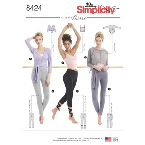 Pattern 8424 Women&#39;s Knit Leggings in Two Lengths and Three Top Options Simplicity Sewing Pattern 8424