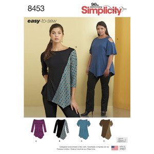 Pattern 8453 Women&#39;s Knit Tops Simplicity Sewing Pattern 8453