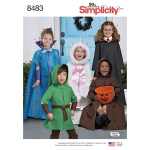 Pattern 8483 Child&#39;s Cape Costumes Simplicity Sewing Pattern 8483