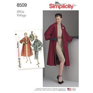 Simplicity Pattern 8509 Misses&#39; Vintage Coat or Jacket Simplicity Sewing Pattern 8509