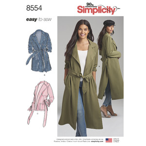 Simplicity Pattern 8554 Women&#39;s / Petite Women&#39;s Coats and Jackets Simplicity Sewing Pattern 8554