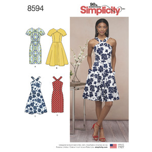 Pattern 8594 Women&#39;s / Petite Women&#39;s Dresses Simplicity Sewing Pattern 8594