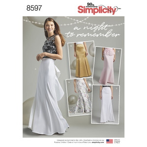 Pattern 8597 Women&#39;s Special Occasion Skirts Simplicity Sewing Pattern 8597