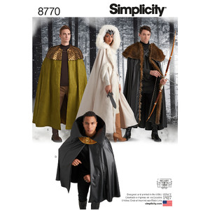 Pattern 8770 Unisex Costume Capes Simplicity Sewing Pattern 8770