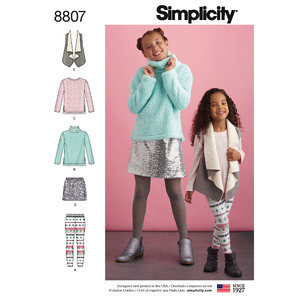 Child and Girls Sportswear Sizes 7-14 Simplicity Sewing Pattern 8807