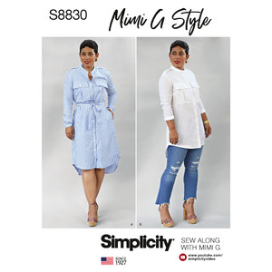 Mimi G Misses&#39;/Miss Petite Shirt Dress Sizes 6-14 Simplicity Sewing Pattern 8830