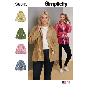 Misses' Anorak Jacket Sizes L-XXL Simplicity Sewing Pattern 8843