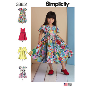 Child&#39;s Dresses Sizes 3-4-5-6-7-8 Simplicity Sewing Pattern 8851