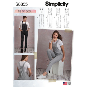 Misses&#39; Knit Overalls Sizes 6-14 Simplicity Sewing Pattern 8855