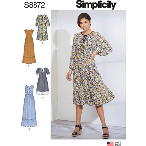 Misses&#39; Pullover Dress Sizes 4-12 Simplicity Sewing Pattern 8872