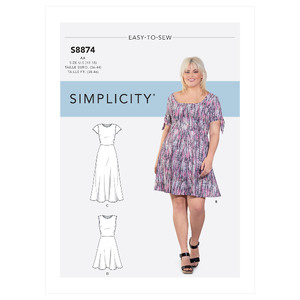 Misses&#39;/Women&#39;s Knit Dress Sizes 20W-28W Simplicity Sewing Pattern 8874AA