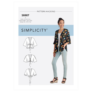 Misses&#39; Design Hacking Kimono Sizes XXS-XXL Simplicity Sewing Pattern 8887