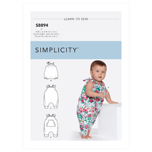 Babies&#39; Knit Romper Sizes XXS-L Simplicity Sewing Pattern 8894