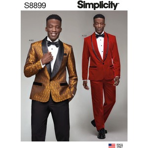 Men's Tuxedo Jackets, Pants and Bow Tie Sizes 44-52 Simplicity Sewing Pattern 8899