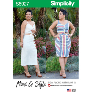 Misses&#39; Tie Front Tops &amp; Skirts by Mimi G Style Sizes 6-14 Simplicity Sewing Pattern 8927