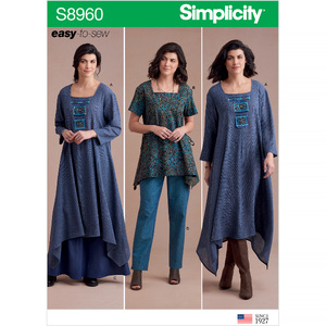 Misses&#39; Dress Or Tunic, Skirt &amp; Pant Sizes 14-22 Simplicity Sewing Pattern 8960