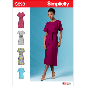 Misses&#39; Front Tie Dresses Sizes 6-14, Simplicity Sewing Pattern 8981