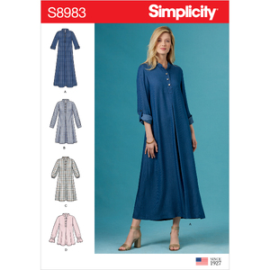 Misses&#39; Dresses with Sleeve Variation Sizes 6-14, Simplicity Sewing Pattern 8983