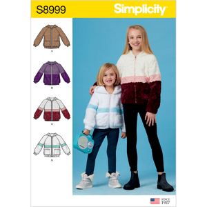Children&#39;s &amp; Girls&#39; Knit Hooded Jacket Sizes 3-6, Simplicity Sewing Pattern 8999