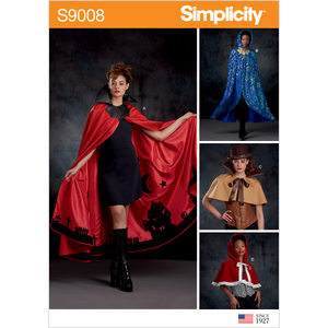 Misses&#39; Cape with Tie Costumes Simplicity Sewing Pattern 9008
