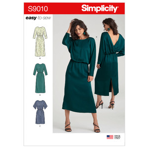 Simplicity Sewing Pattern S9010 Misses&#39; Dresses with Length Variation Sizes 6-8-10-12-14