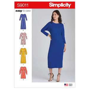 Misses&#39; Knit Pullover Dresses Sizes H5 6-14, Simplicity Pattern 9011